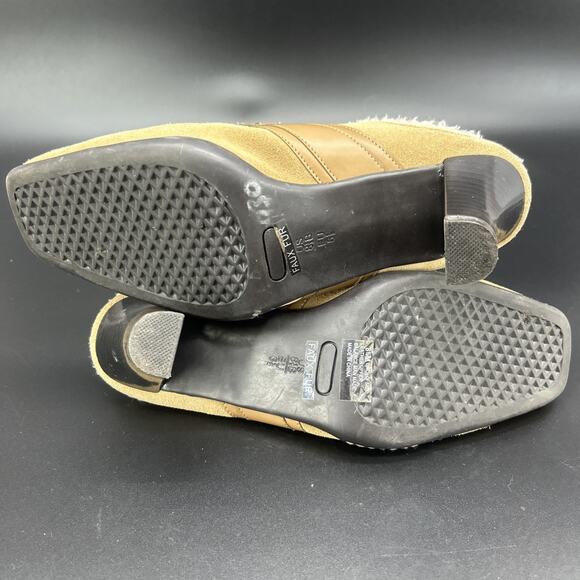 Aerosoles Cinch of Salt Womens 8.5M Tan Suede Faux Fur Slip-On Heeled Clog Mules - Picture 9 of 10